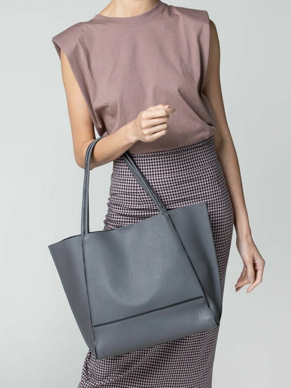 Botkier Gray Pebbled Leather Tote Bag